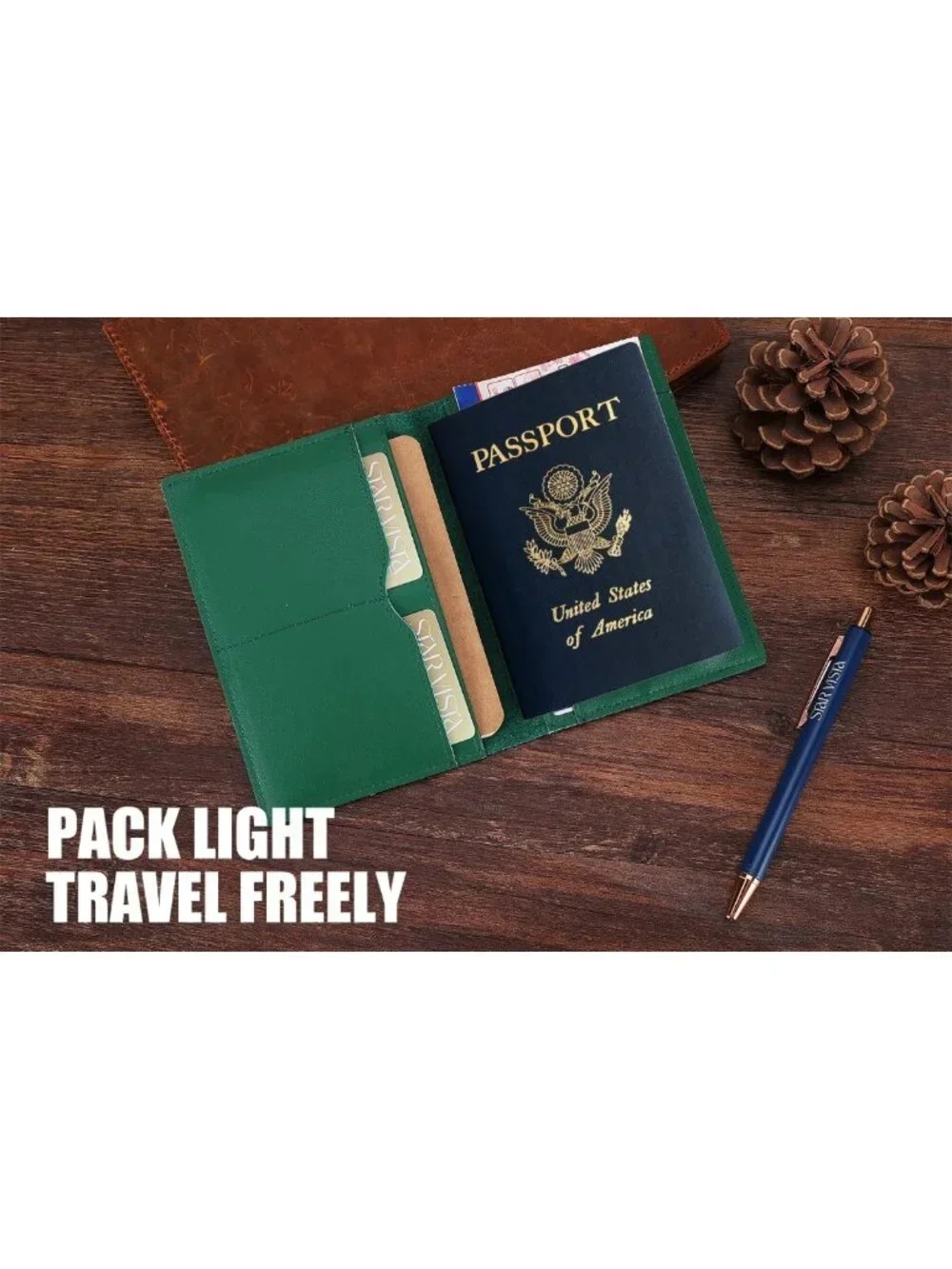 Minimalist Leather Passport Holder, RFID Blocking Travel Wallet, Slim Bifold